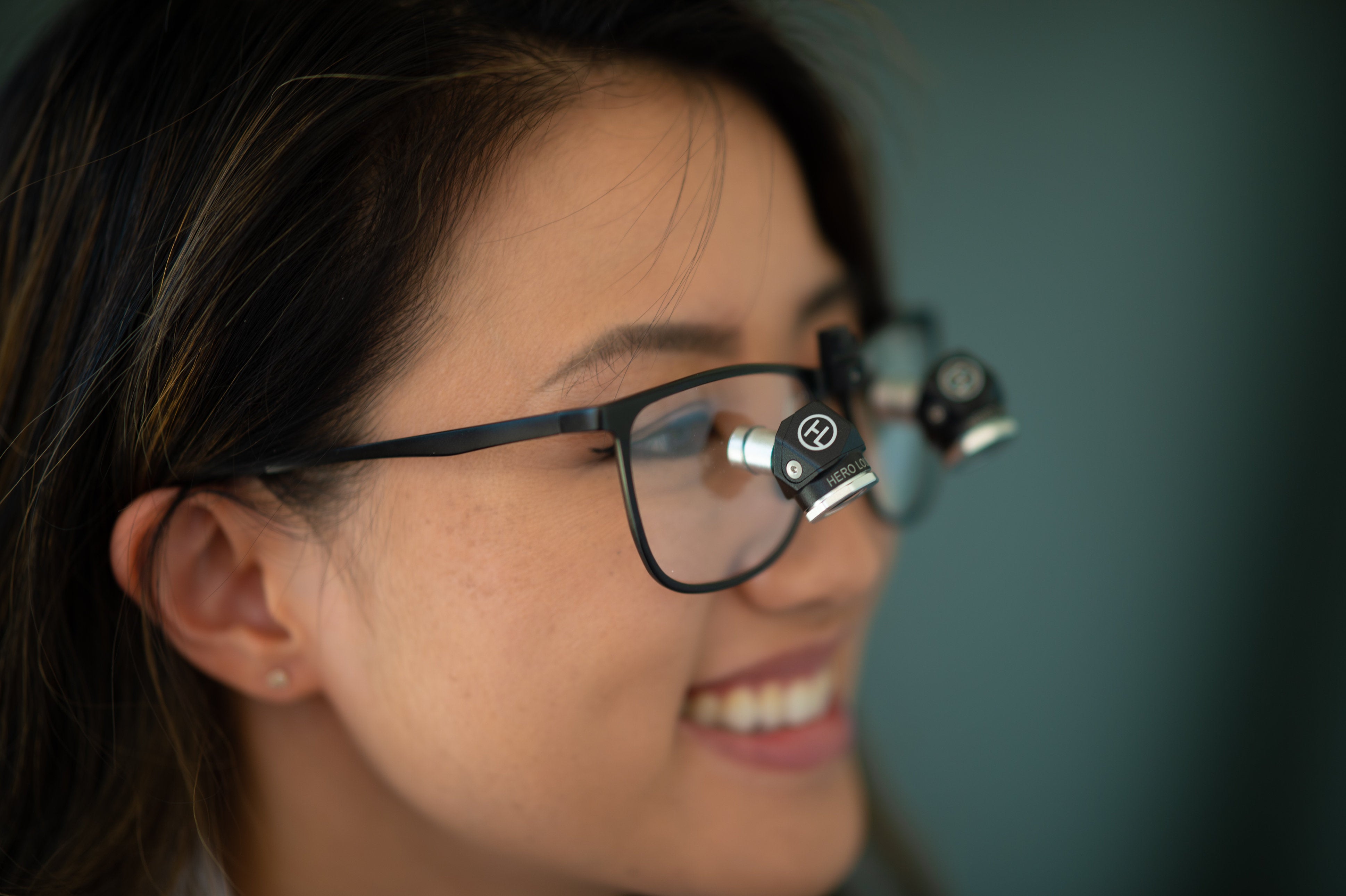 Close-up of HEROSync adjustable loupes